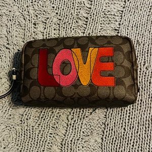 Coach Limited Edition “LOVE” Collection Signature Print Cosmetics Bag